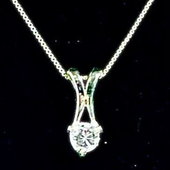 AFT# Sterling 925 Silver & Sim Diamond Necklace - Picture 6 of 11